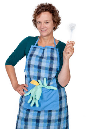 Smiling mid age housewifeの写真素材