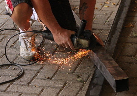 Hands holding grinderの写真素材