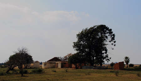 An abandoned farm house in rural South Africaの写真素材