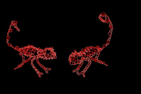 Futuristic presentation - chameleons made from wireの写真素材