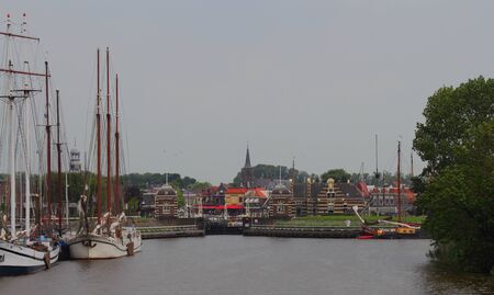 Travel and lifestyle photographs from the town of Lemmer on the Ijsselmeer in the Netherlandsのeditorial素材
