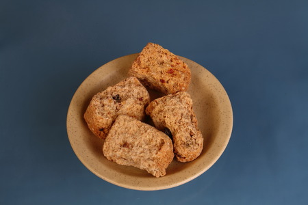 Rusks - a traditional Afrikaner breakfast meal or snack in landscape format on a clear background with copy spaceの写真素材
