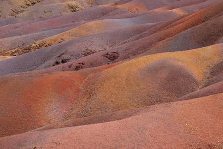 Chamarel, Mauritius - the Seven Coloured Earths in the Riviere Noire District is a popular tourist destination on the islandのeditorial素材