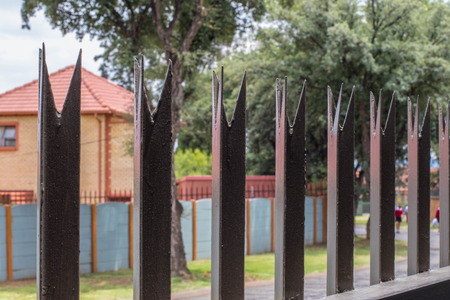 Johannesburg, South Africa - with rife unemployment and high crime statistics in the country, private safety and home security measures have increased, image in landscape formatのeditorial素材