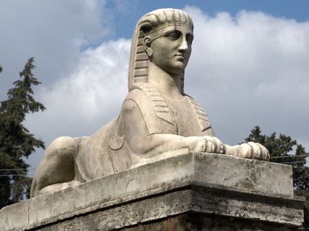 Egyptian Sculpture, People  Square, Romeの写真素材