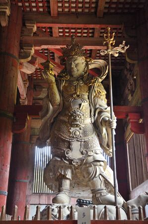NARA todaiji Temple tamonten statueのeditorial素材