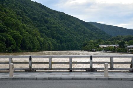 The Katsura River with increased water in kyoto