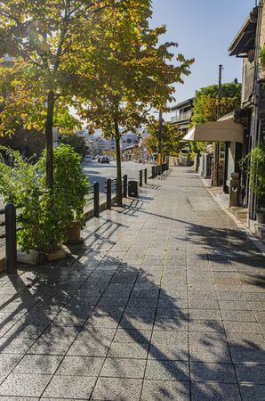 Sanjo-dori in Kyotoの写真素材