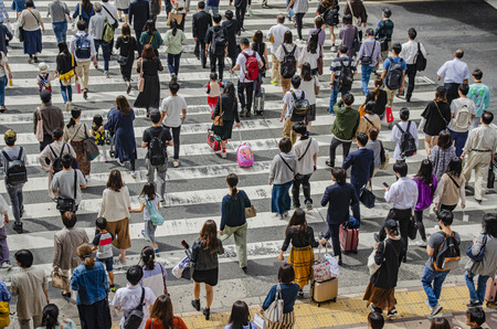 Pedestrian crossing in front of Osaka Stationのeditorial素材