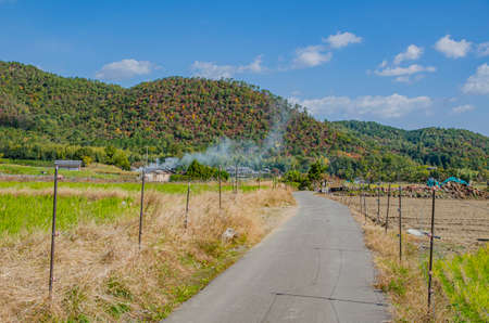 Urban landscape in the northern part of Kyoto Cityの写真素材