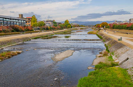 Kamogawa in Kyotoの写真素材