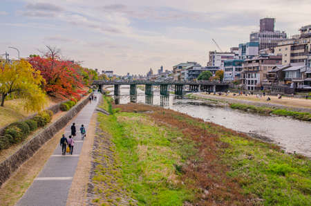 Kamogawa in Kyotoの写真素材