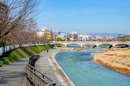 Kamogawa in Kyotoの写真素材