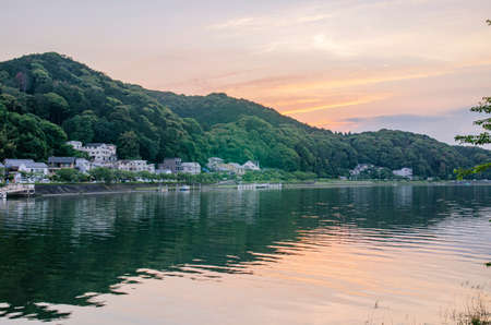 Seta River, Shiga Prefectureの写真素材