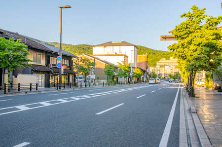 Sanjo-dori in Kyotoのeditorial素材