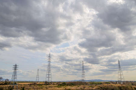 View from the banks of the Uji River in Kyotoの写真素材