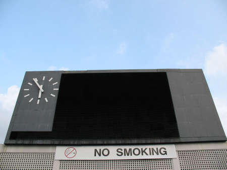Giant sign board or score board found at the National Stadiumの写真素材