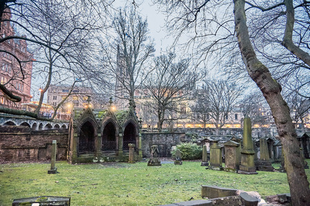 Edinburgh, View of the city, Several monuments and the Castleのeditorial素材