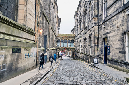 Edinburgh, View of the city, Several monuments and the Castleのeditorial素材