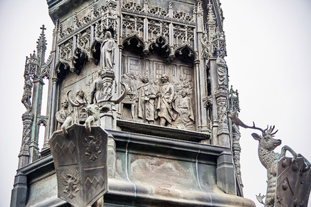 Edinburgh, View of the city, Several monuments and the Castle,のeditorial素材