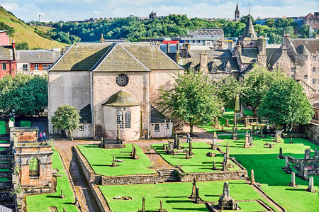 Edinburgh, View of the city, Several monuments and the Castle,の写真素材