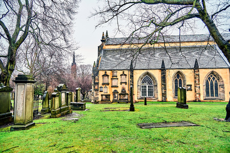 Edinburgh, View of the city, Several monuments and the Castle,の写真素材