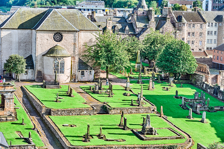 Edinburgh, View of the city, Several monuments and the Castle,のeditorial素材