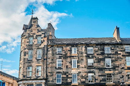 Edinburgh, View of the city, Several monuments and the Castle,の写真素材