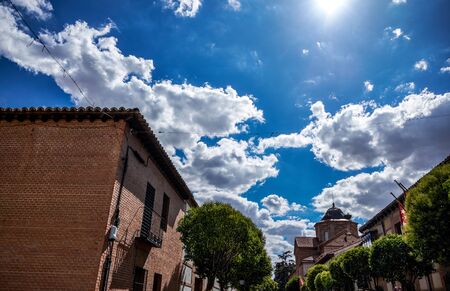 Landscapes, streets, monuments, houses and old buildings of the town of Alcala de Henares, Spainの写真素材