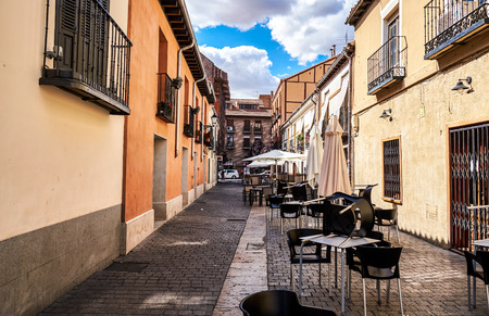 Landscapes, streets, monuments, houses and old buildings of the town of Alcala de Henares, Spainの写真素材