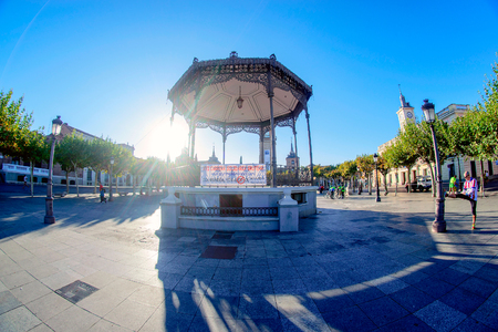 streets, monuments and old buildings of the town of Alcala de Henares, Spainのeditorial素材