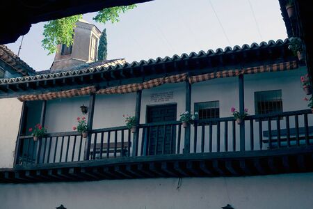 streets, monuments and old buildings of the town of Alcala de Henares, Spainのeditorial素材