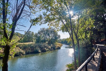 Views of the River Henares, near Alcala de Henares, Madrid, Spainの写真素材