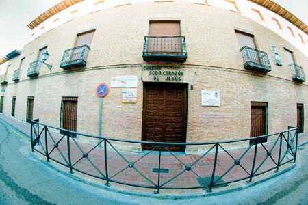 streets, monuments and old buildings of the town of Alcala de Henares, Spainのeditorial素材