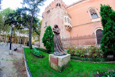 streets, monuments and old buildings of the town of Alcala de Henares, Spainの写真素材