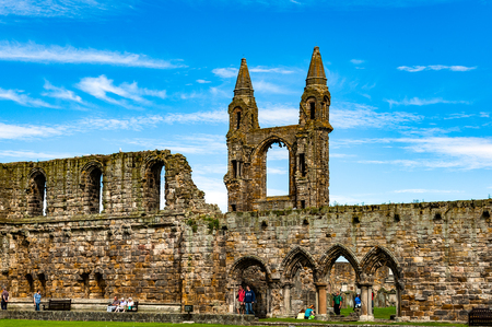 ST ANDREW, SCOTLAND, UK, September 17, 2016. Ruins of St. Andrew's Cathedral, destroyed during the Scottish Reformation in the sixteenth centuryのeditorial素材