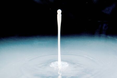 water drop splash and make perfect circles on the water