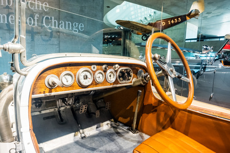 Stuttgart, Germany, March 28, 2017. Interior of the Mercedes Benz Museum in Stuttgart.のeditorial素材