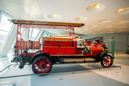 Stuttgart, Germany, March 28, 2017. Interior of the Mercedes Benz Museum in Stuttgart.