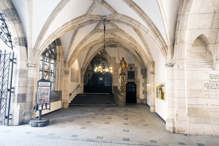 Munich, Germany. March 29, 2017.- Hallways and architecture inside the Town Hall on the Marienplatzのeditorial素材