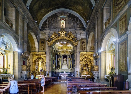 Porto, Portugal. August 12, 2017: Interior of Saint Anthony's Church Congregates built in the eighteenth century and very polychromeのeditorial素材