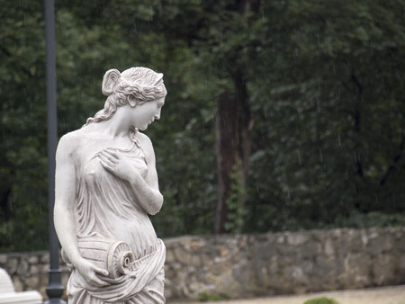 Sculpture in the rainの写真素材