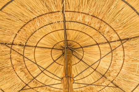 Detail of an umbrella in Palma de Mallorca, Spain, on a sunny dayの写真素材