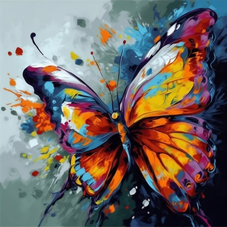 butterflies design on grunge background Generative aiの素材