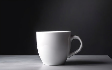 White mug Mock up on black background. Generative AIの素材