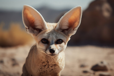 Fennec fox in Namib desert, Namibia, Africaの素材