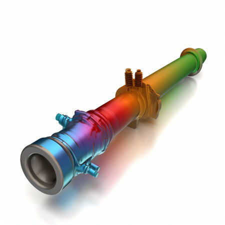 3D render of a multi-colored pipe on a white backgroundの素材