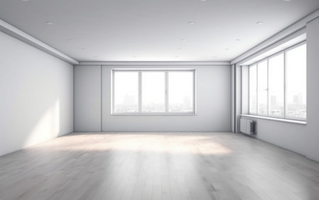 modern bright interiors apartment 3D rendering illustration - computer generated imageの素材