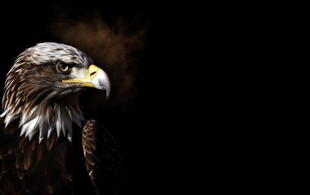 Bald Eagle on a black background. 3D Rendering.の素材