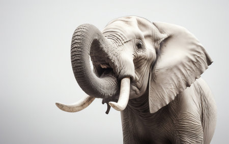 Elephant statue isolated on a white background. Close up.の素材